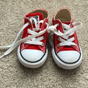 Baby/toddler Converse Allstar low tops.  Red.  Size 6